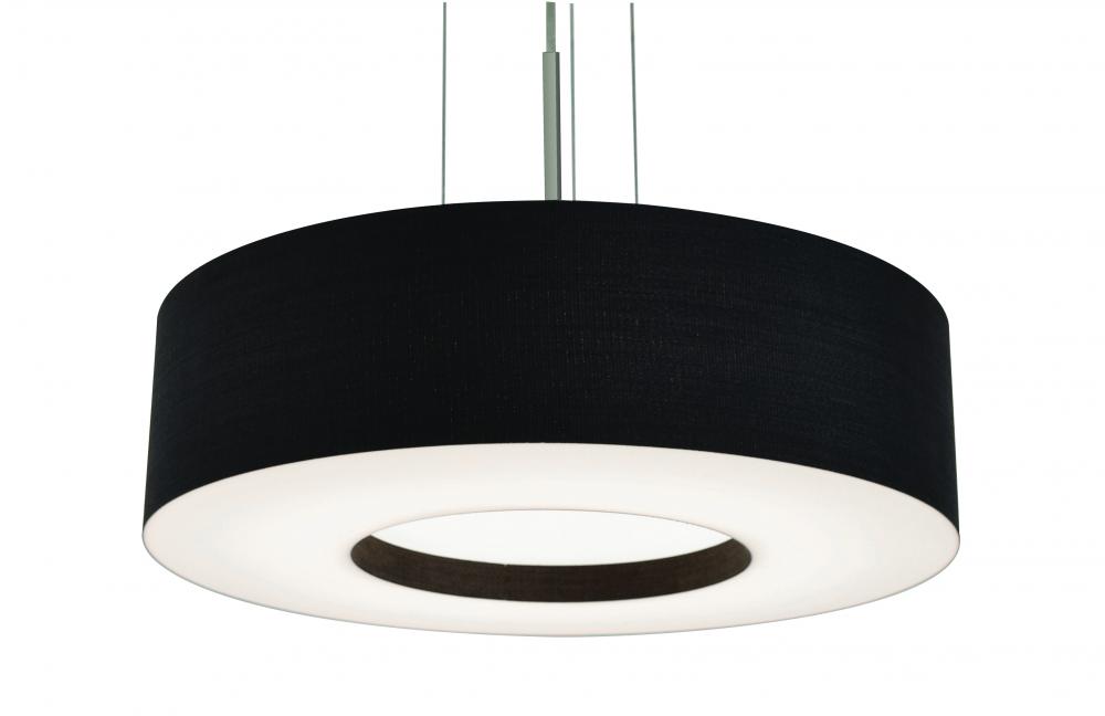 Montclair 15'' LED Pendant - Satin Nickel Finish - Black Shade