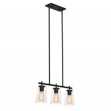 AFX Lighting, Inc. JNNP0523MBBK - Joanna 3 Light Linear Pendant 120V - Black