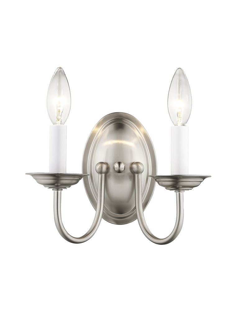 2 Light Brushed Nickel Wall Sconce