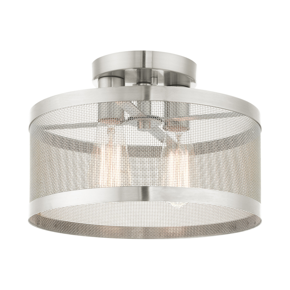 2 Lt Brushed Nickel Semi Flush Mount