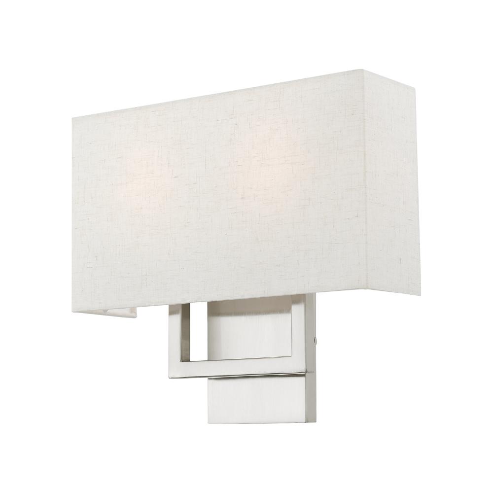 2 Light Brushed Nickel ADA Sconce