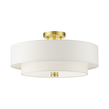 Livex Lighting 51045-12 - 4 Lt Satin Brass Semi Flush