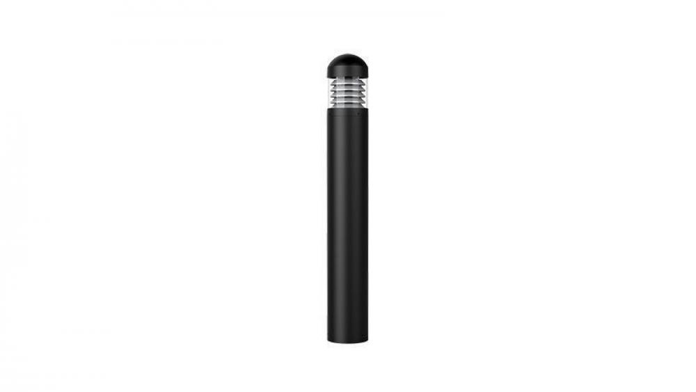 BOLLARD 44in ROUND DOME TOP LOUVER CLEAR LENS ADJ. 12-22W 30/40/50K, BLACK