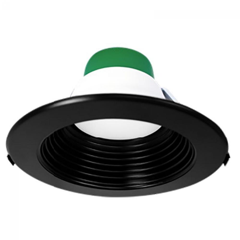 BUILDER SERIES SNAP-IN COMM. RECESSED LIGHT 4in BLACK TRIM+RING SET