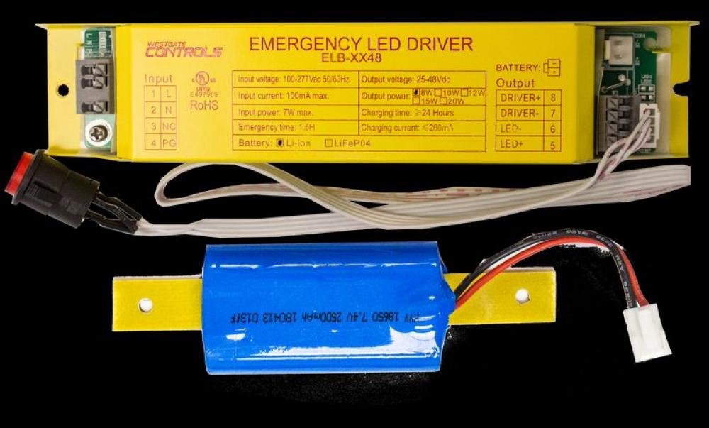 LED EMERGENCY 2PC BACKUP SYSTEM, 8W, 48V, DC, 90 MIN