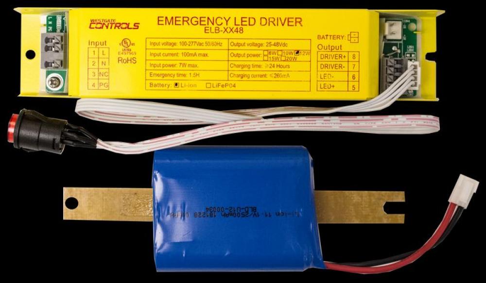 LED EMERGENCY 2PC BACKUP SYSTEM, 12W, 48V, DC, 90MIN