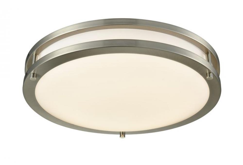 12in LED DOUBLE RING FLUSH MOUNT 16W 1200LM 5CCT 27/30/35/40/50K 120V R80 DIM ES, ETL, FCC, BN