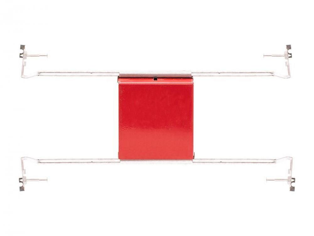 4" SQ IC AIRTIGHT FIRE-RATED RED JUNCTION BOX, 2-3/8in DEEP, WITH HANGER BARS (24 pack) (24 pack)