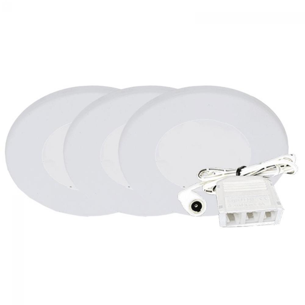 12V 3-PACK KIT SLIM PUCK LIGHT, ETL, 4000K, WHITE