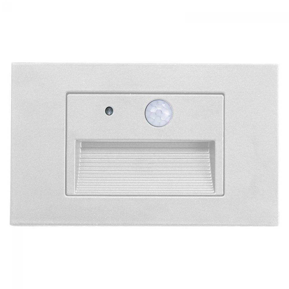 INTEGRATED STEP LIGHT 120V 3W 3CCT WITH MOTION SENSOR AND PHOTOCELL, RECESSED, WHITE