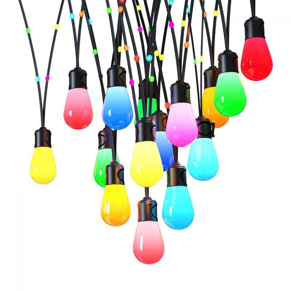 53FT 15-BULB ST14 RGB STRING LIGHT 1M APPART WITH 11 FAIRY LIGHTS IN BETWEEN BLUETOOTH