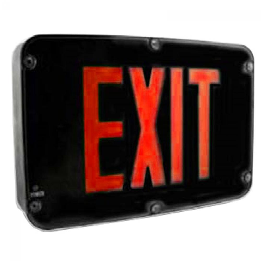 NEMA 4X RATED LED EXIT SIGN, DOUBLE FACE, RED BLACK EM INCL.