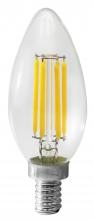 Westgate MFG C1 E12-FLA-5W-27K-D - LED FILAMENT CANDELABRA BULB (E12) 5W, 330LM, CRI 80, 110V~130V, 360 BEAM ANGLE, FULLY DIMMABLE ...