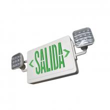 Westgate MFG C1 XT-CL-GW-EM-SALIDA - All LED Exit/Emergency Light Combo, Spanish (SALIDA) Sgl/Dbl Face, Green Letters White Housing