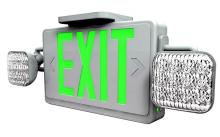 Westgate MFG C1 XT-CL-GW-EM - All LED Exit/Emergency Light Combo, Sgl/Dbl Face, Green Letters White Housing, 120/277V