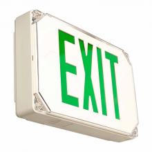 Westgate MFG C1 XT-WP-GG-EM - WET LOCATION LED EXIT SIGN, UNIVERSAL SINGLE/DOUBLE FACE, GREEN, GRAY HOUSING, 120/277V