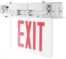 Westgate MFG C1 XTR-1RCA-EM - RECESSED EXIT LIGHTING, SINGLE FACE, RED ON CLEAR PANEL, ALUMINUM HOUSING