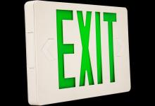 Westgate MFG C1 XTSL-GW - SUPER SLIM LED EXT SIGN - GREEN LETTERS - WHITE BODY 120/277 VOLTAGE