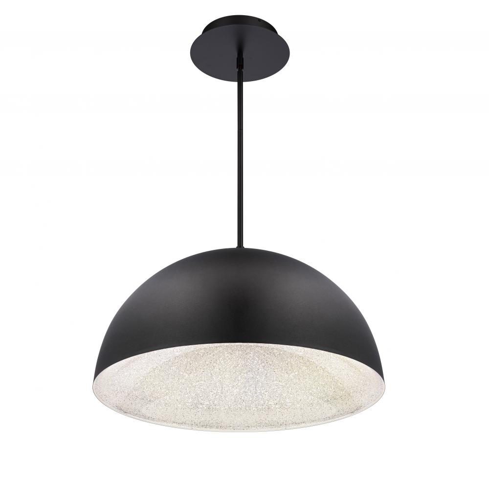 Stardust 23in LED 3000K/3500K/4000K 120V-277V Pendant in Black with Clear Radiance Crystal