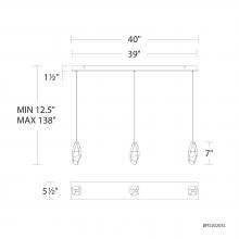 Schonbek Beyond BPD20203LO-BK - Martini 3 Light 120-277V Multi-Light Pendant (Linear Canopy) in Black with Clear Optic Crystal