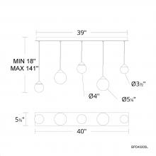 Schonbek Beyond BPD40205L-BK - Quest 5 Light 120-277V Multi-Light Pendant (Linear Canopy) in Black with Optic Haze Quartz