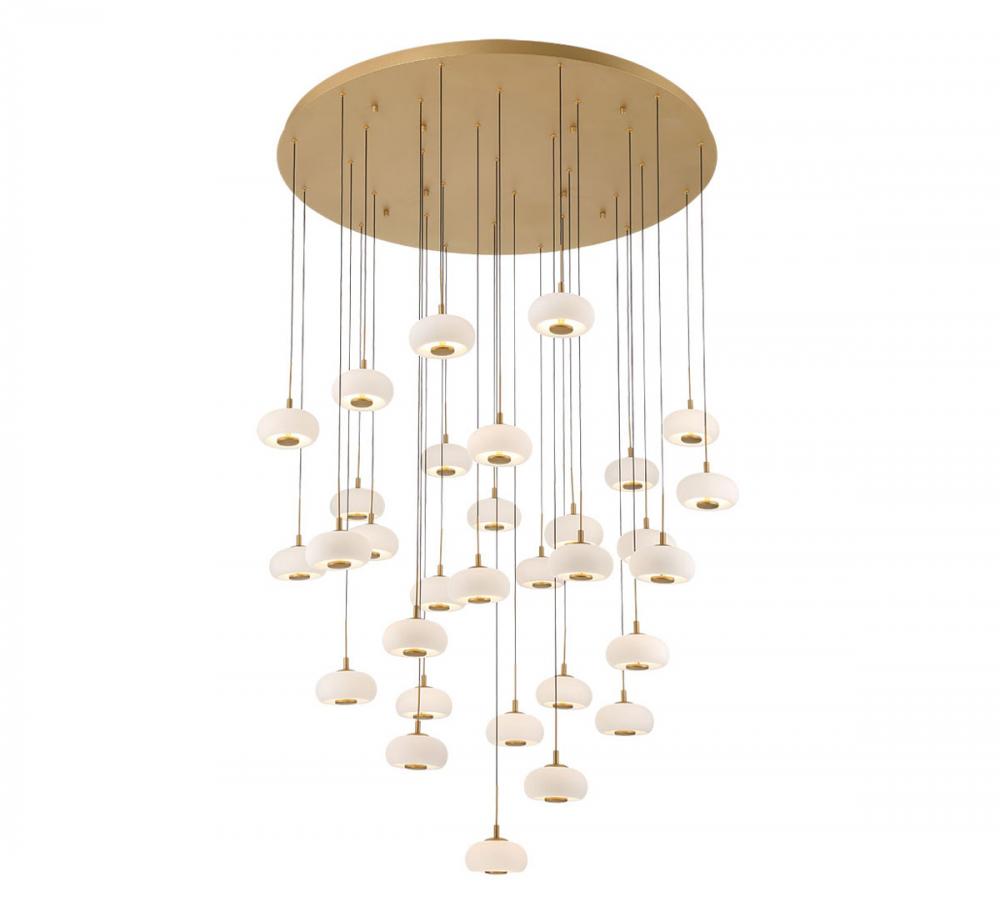 Adelfia, 31 Light LED Grand Chandelier, Painted Antique Brass