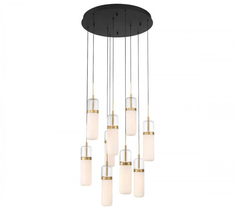 Verona, 9 Light Round LED Chandelier, Matte Black