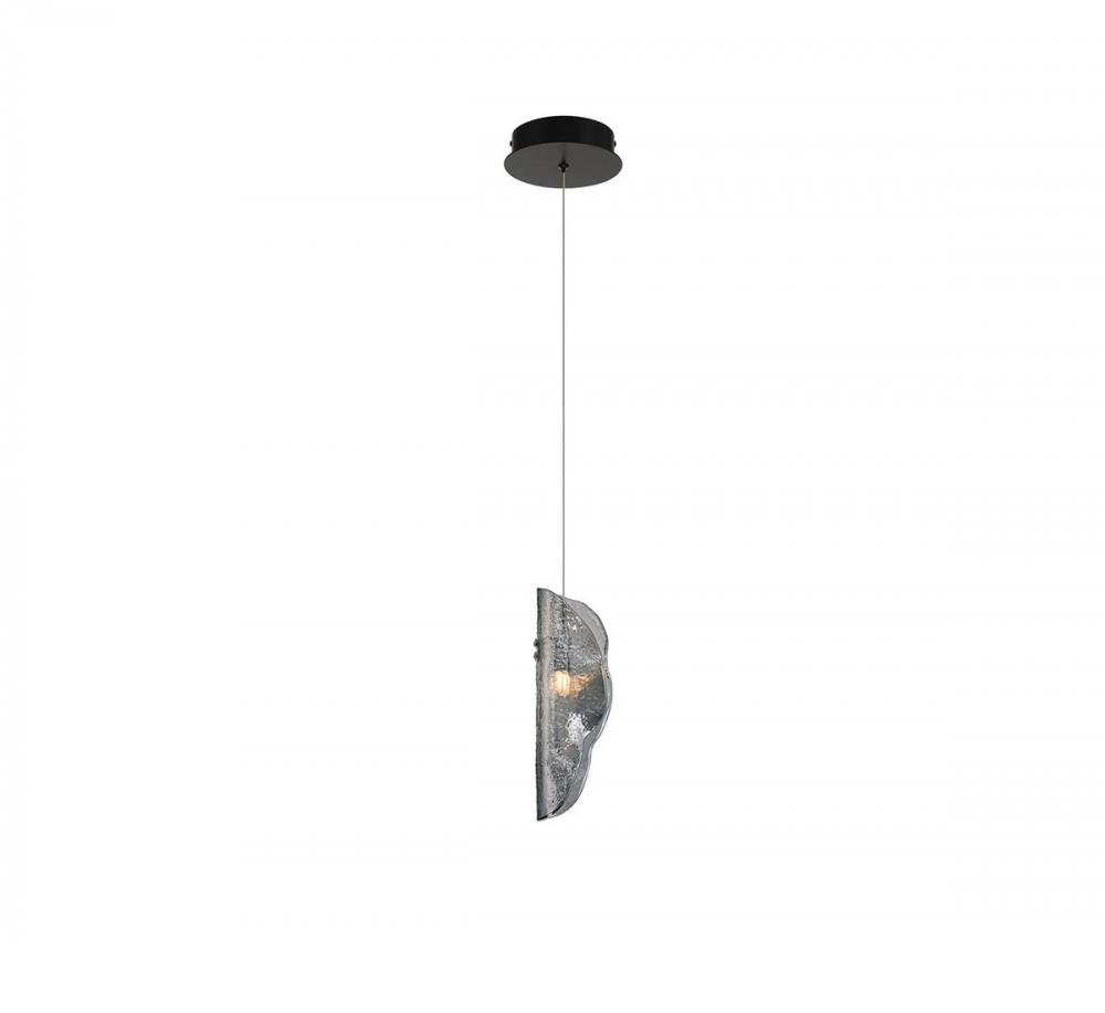 Sorrento, 1 Light LED Pendant, Smoke, Black Canopy