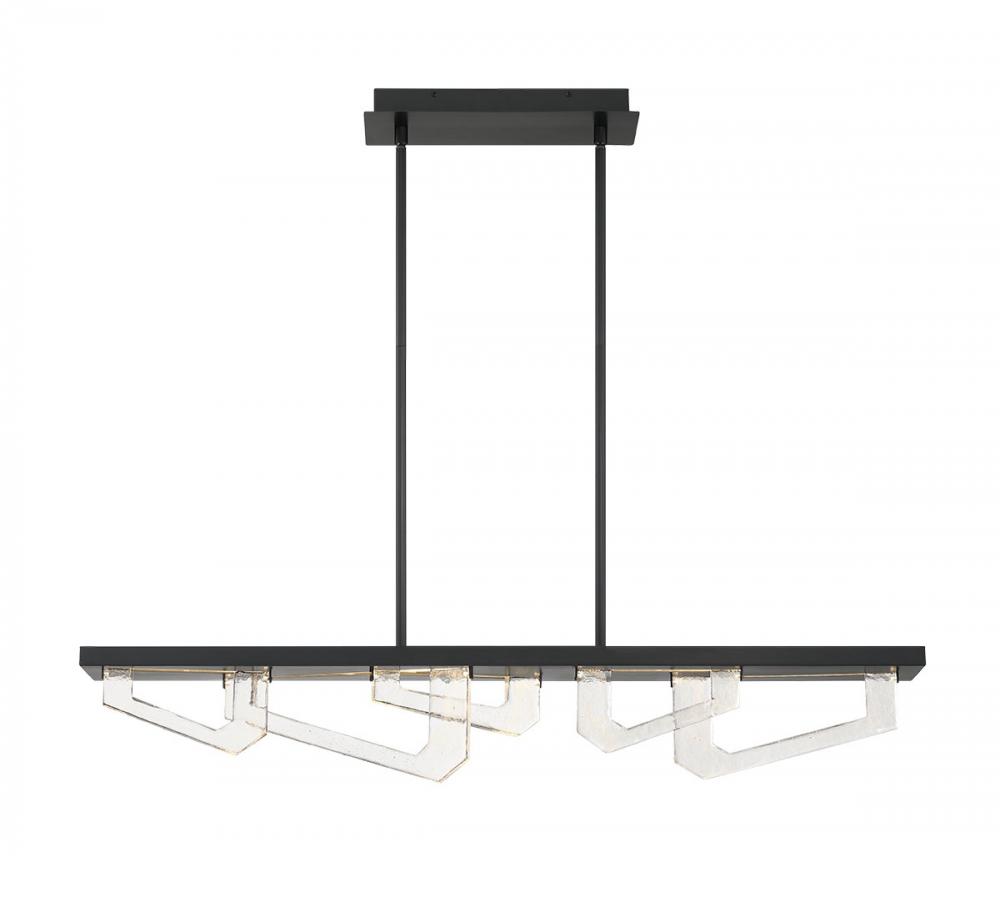 Arezzo, Small Linear LED Chandelier, 
Painted Brushed Grey