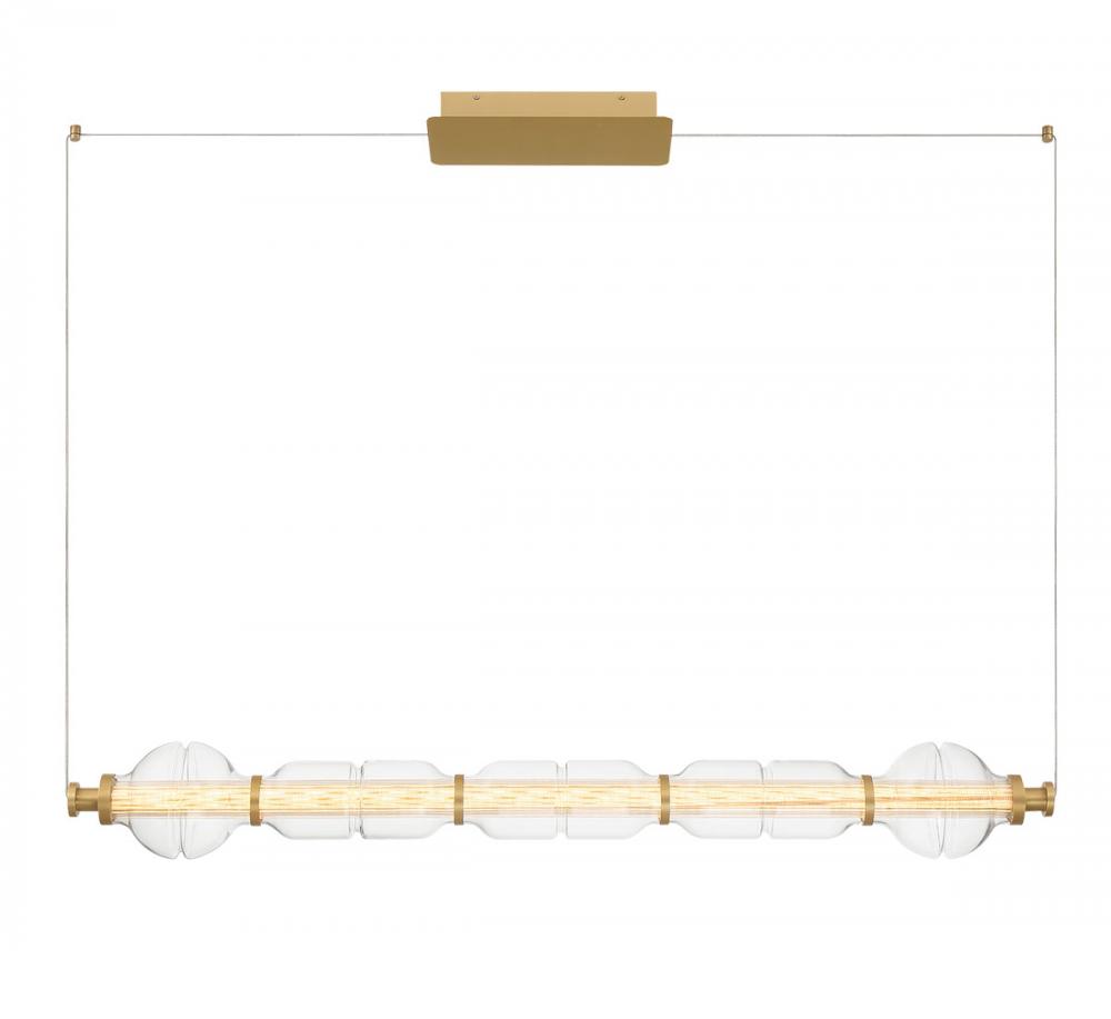 Milazzo, Medium Linear Chandelier,Antique Brass