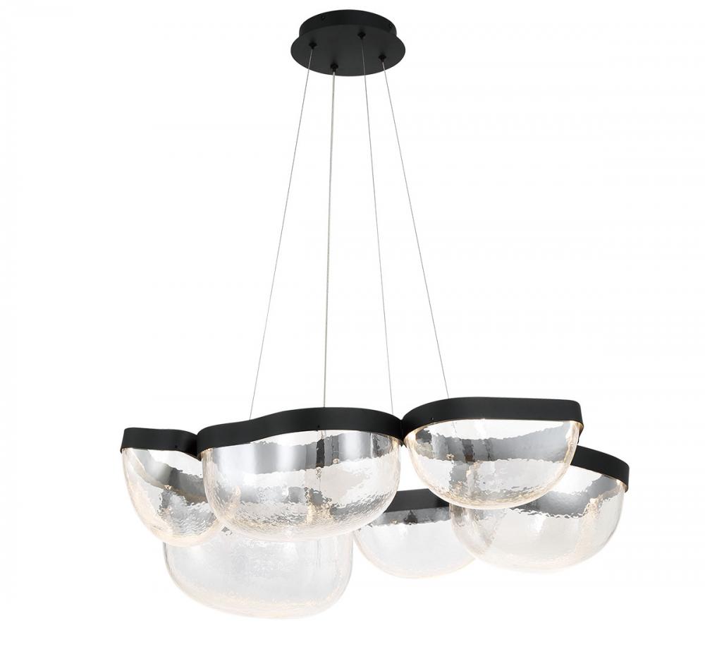 Aveah, 6 Light LED Chandelier, Sand Black