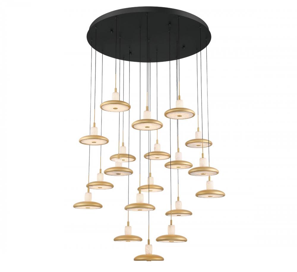 Mantova, 19 Light Round LED Chandelier, Matte Black