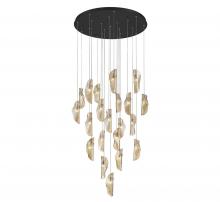 Lib & Co. US 10167-018-02 - Sorrento, 21 Light Round LED Chandelier, Amber, Black Canopy