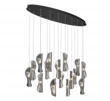 Lib & Co. US 10172-019-02 - Sorrento, 16 Light Oval LED Chandelier, Smoke, Black Canopy