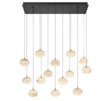 Lib & Co. US 12126-02 - Calcolo, 14 Light Rectangular LED Chandelier, Matte Black