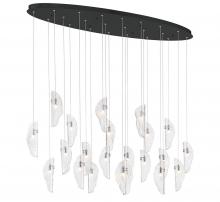 Lib & Co. US 12220-017-02 - Sorrento, 22 Light Oval LED Chandelier, Clear, Black Canopy