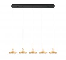 Lib & Co. US 12257-02 - Mantova, 5 Light Linear LED Chandelier, Matte Black