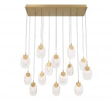 Lib & Co. US 12294-030 - Castelo, 14 Light Rectangular LED Chandelier, Painted Antique Brass