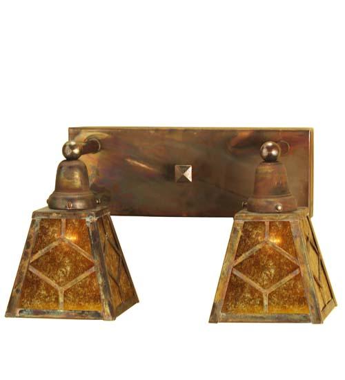 17" Wide Diamond Craftsman 2 Light Wall Sconce