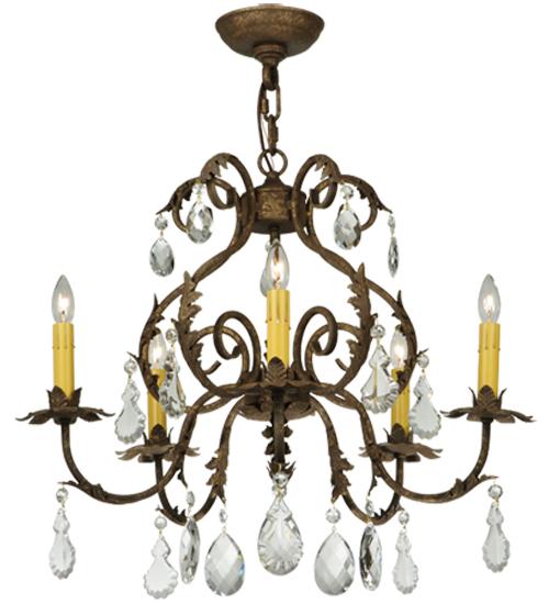 24"W Chantilly 5 LT Chandelier