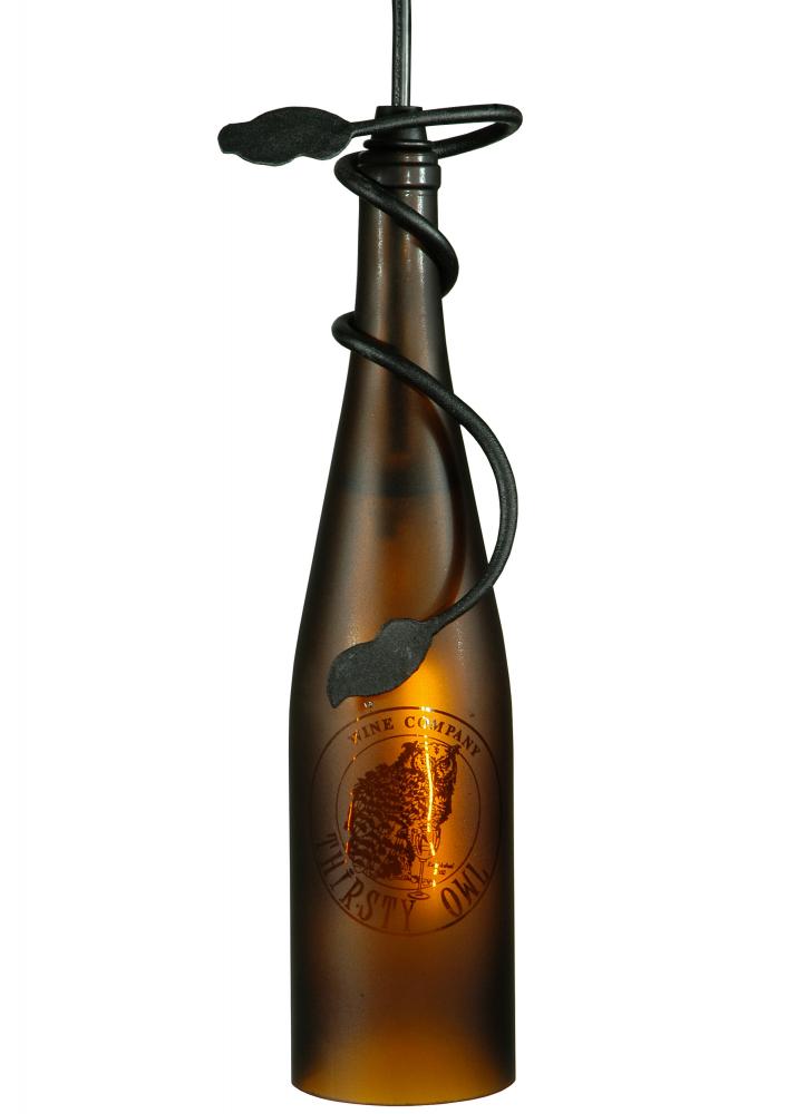 5"W Personalized Thirsty Owl Wine Bottle Mini Pendant