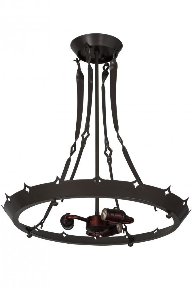 20"W Timeless Bronze 3 LT Inverted Pendant Hardware