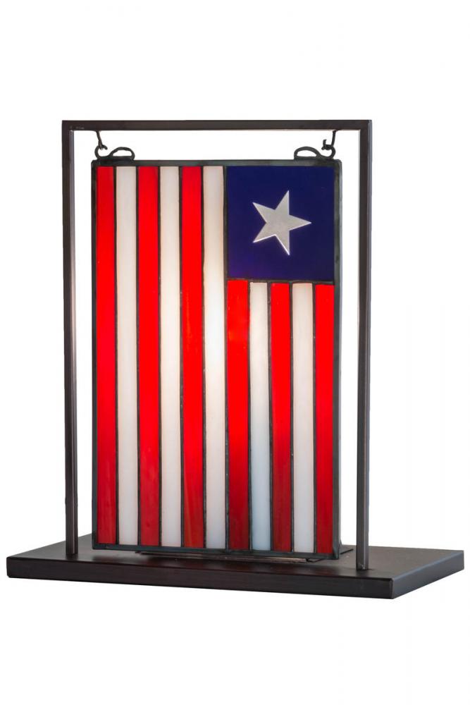 9.5"W X 10.5"H Liberian Flag Lighted Tabletop Window