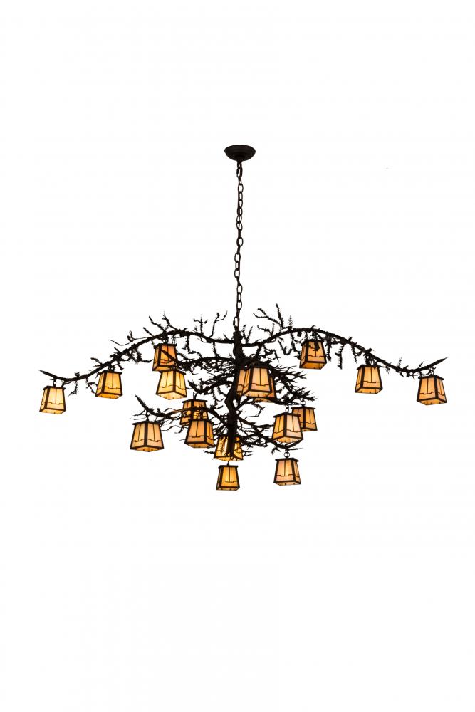 66"W Pine Branch Valley View 18 LT Chandelier