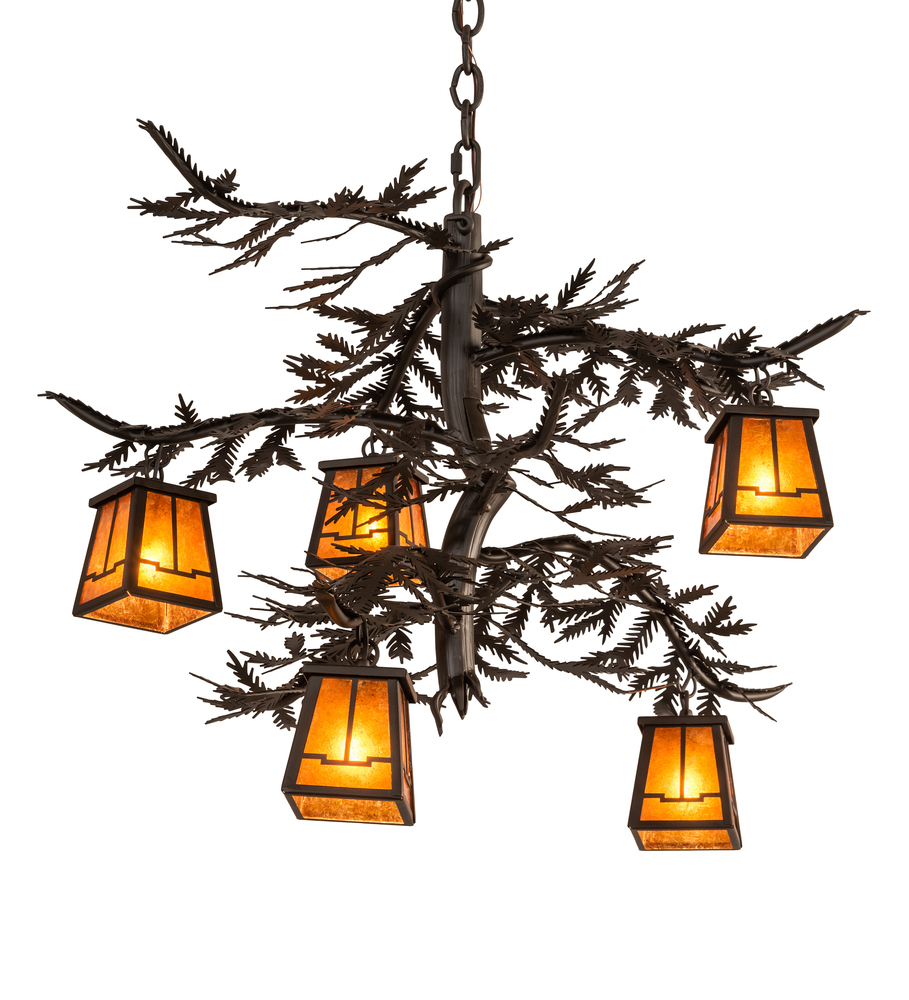 29" Wide Pine Branch Valley View 5 Light Chandelier