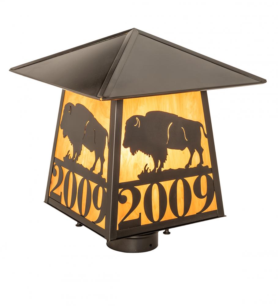 12" Square Personalized Buffalo Post Mount