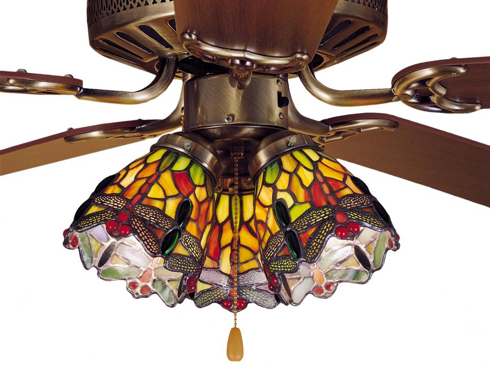 4"W Hanging Head Dragonfly Fan Light