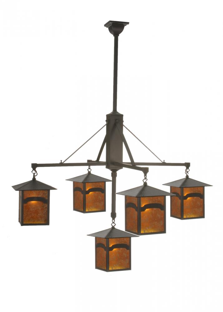 37"W Seneca Mountain View 5 LT Hanging Lantern Chandelier