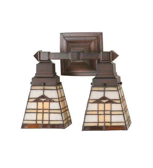 12" Wide Arrowhead Mission 2 Light Wall Sconce