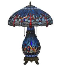 Meyda Green 118840 - 25" High Tiffany Hanginghead Dragonfly Table Lamp